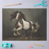 Decoupage Dynamic Gypsy Vanner of Pinto Horse Tissuepapier (Craft)