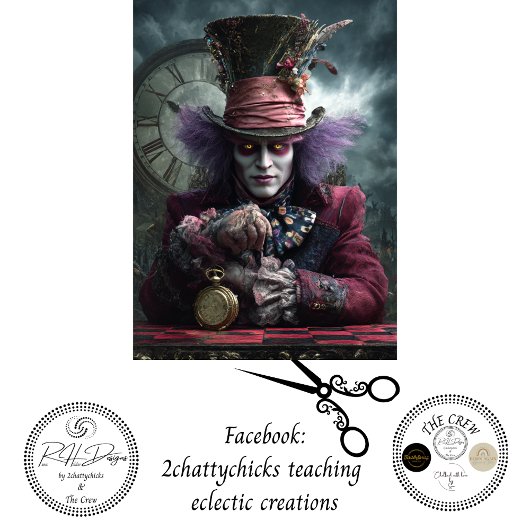 Decoupage Eccentric Timekeeper Fantasy Portrait Tissuepapier