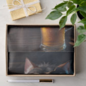 Decoupage - Een piraat kat in lederen kleding - Tissuepapier (Geschenk)