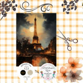 Decoupage Eiffeltoren Parijs Nightscape Tissuepapier