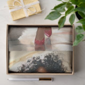 Decoupage Elegante Lady Rode Jurk & Standaard Poed Tissuepapier (Geschenk)