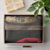 Decoupage Elf bovenop een chocolade koekjestrommel Tissuepapier (Geschenk)