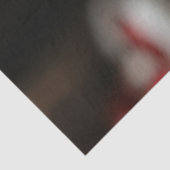 Decoupage Elf bovenop een chocolade koekjestrommel Tissuepapier (Detail)