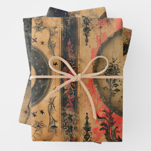 Découpage en vieux papier gothique céleste