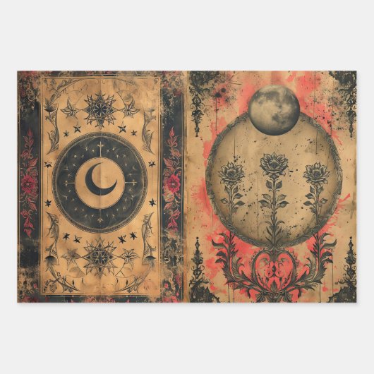 Découpage en vieux papier gothique céleste (Devant)