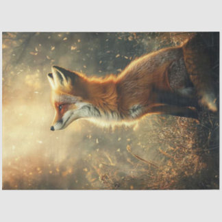 Decoupage Enchanted Forest Red Fox Serene Tissuepapier