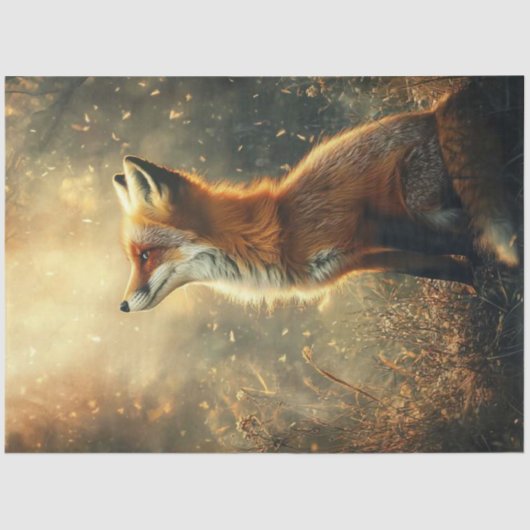 Decoupage Enchanted Forest Red Fox Serene Tissuepapier (Voorkant)