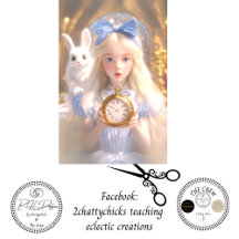 Decoupage Fantasievol meisje & konijn op avonturen