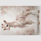 Decoupage Fantasy Giraffe Victoriaans Roze Kant Tissuepapier (Voorkant)