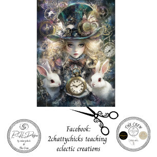 Decoupage Fantasy Tijdwaakhoudster Meisje en Witte Tissuepapier