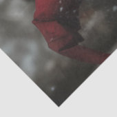 Decoupage Fantasy Witch Dressed in Red Winter  Tissuepapier (Detail)
