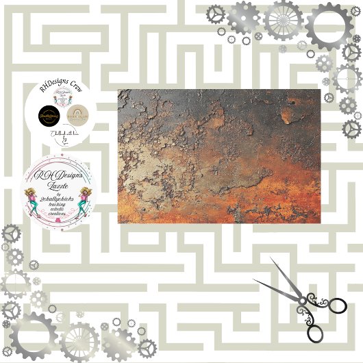 Decoupage Faux Finish Patina Copper Tissuepapier