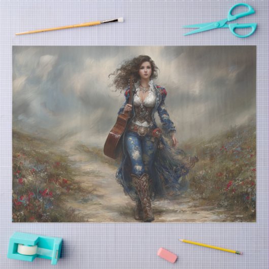 Decoupage Fields of Melody Country Singer Tissuepapier (Craft)