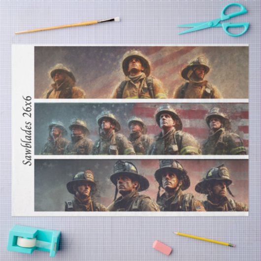 Decoupage Firefighter Tribute Handsaws Tissuepapier (Craft)