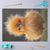 Decoupage Fluffy Bright Sinaasappel Bird Tissuepapier (Craft)