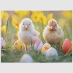 Decoupage Fluffy Chicks Pastel Kleuren Pasen Tissuepapier