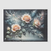 Decoupage - Gele rozen op zwart - Tissuepapier (Voorkant)