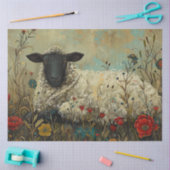Decoupage getextureerde botanische schapen kunstwe tissuepapier (Craft)