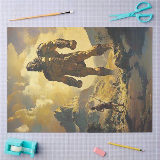 Decoupage Giant Goliath & David Tissuepapier (Craft)