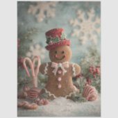 Decoupage Gingerbread Christmas Holiday Scene Tissuepapier (Voorkant)