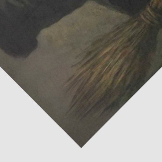 Decoupage Gnarly Witch & Her Black Cat Tissuepapier (Detail)