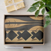 Decoupage Gold Black Ornamental Patterns Inlay  Tissuepapier (Geschenk)
