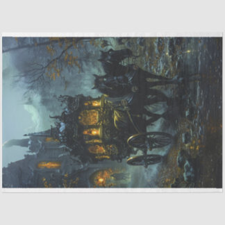 Decoupage Gothic Carriage Ride at Dusk Tissuepapier