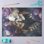 Decoupage Gothic Elegance Skeleton Paar Lila Tissuepapier (Craft)