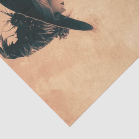 Decoupage Gothic Fantasy Witch Monochrome effecten Tissuepapier (Detail)