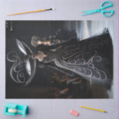 Decoupage Gothic Hoge Mode Model Zwarte jurk Tissuepapier (Craft)