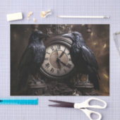 Decoupage Gothic Ravens met Klok Tissuepapier (Craft)