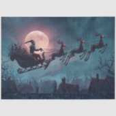 Decoupage Gothic Santa Midnight Sleigh Ride Tissuepapier (Voorkant)