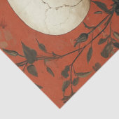 Decoupage Gothic Skeleton Paar in Rood & Zwart Tissuepapier (Detail)