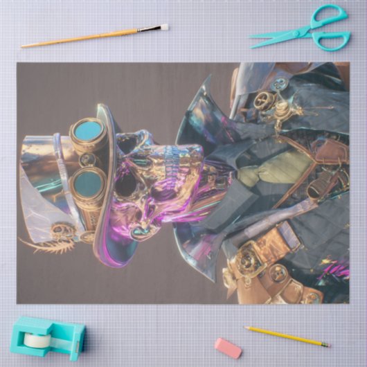 Decoupage Gothic Skeleton Prism Bones Tissuepapier (Craft)