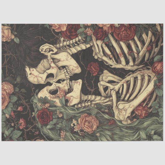 Decoupage Gothic Skeleton Vow Vernieuwing Tissuepapier (Voorkant)