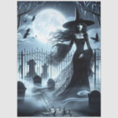 Decoupage Gothic Witch Graveyard Artwork  Tissuepapier (Voorkant)