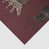 Decoupage Gotische Koningin in Zwart met Pet Crow Tissuepapier (Detail)