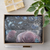 Decoupage Gotische Luxe Schedel gekroond in Bloom Tissuepapier (Geschenk)