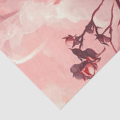 Decoupage Gotische Schedel Omgeven & Perzik Bloeme Tissuepapier (Detail)