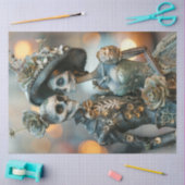 Decoupage Gotische Uitgebreide Huwelijk Blauwgroen Tissuepapier (Craft)