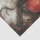 Decoupage Gotische Vrouw Rode Jurk Valentijn Hart Tissuepapier (Detail)