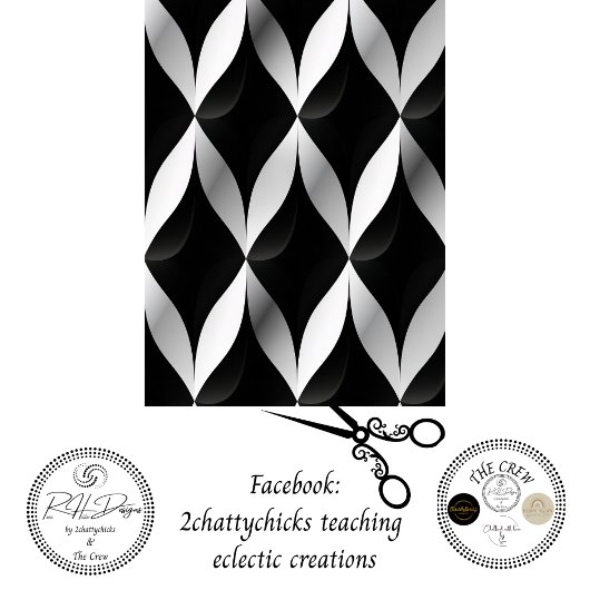 Decoupage Grayscale Geometric Patterns Diamond Tissuepapier