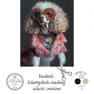 Decoupage grillig geklede poedel Bella Tissuepapier