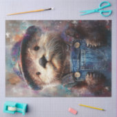 Decoupage grillig geschilderd portret Zee otter Tissuepapier (Craft)