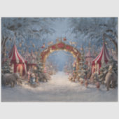 Decoupage grillig kerstcircus tissuepapier (Voorkant)