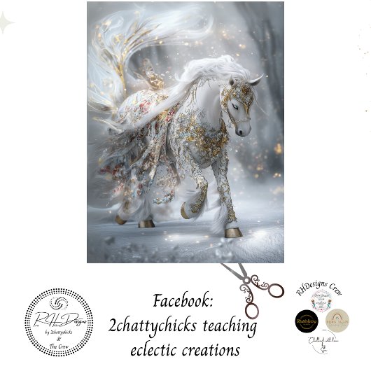 Decoupage grillig wit verfraaid paard tissuepapier