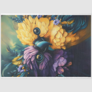 Decoupage grillige Blauwgroen gele Conure papegaai Tissuepapier