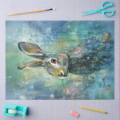 Decoupage grillige Bunny Blue achtergrond Levendig Tissuepapier (Craft)