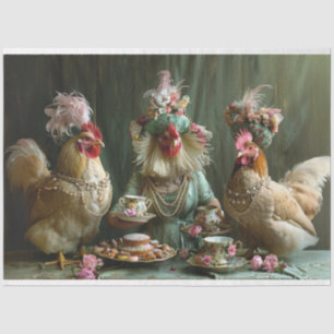 Decoupage grillige Chicken Tea Party Tissuepapier