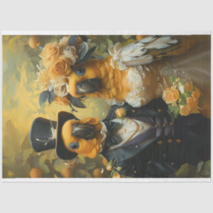 Decoupage grillige Conure Papegaaien bruiloft Tissuepapier